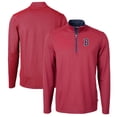 thumbnail image 1 of Men's Cutter & Buck Red/Navy Boston Red Sox Virtue Eco Pique Micro Stripe Big & Tall Recycled Quarter-Zip Pullover Top, 1 of 3