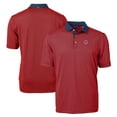 thumbnail image 1 of Men's Cutter & Buck Red/Navy Chicago Cubs Virtue Eco Pique Micro Stripe Recycled Big & Tall Polo, 1 of 3