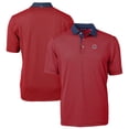 thumbnail image 1 of Men's Cutter & Buck Red/Navy Chicago Cubs Virtue Eco Pique Micro Stripe Recycled Polo, 1 of 3