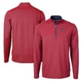 thumbnail image 1 of Men's Cutter & Buck Red/Navy Cleveland Guardians Virtue Eco Pique Micro Stripe Recycled Quarter-Zip Pullover Top, 1 of 3
