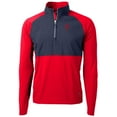 thumbnail image 1 of Men's Cutter & Buck Red/Navy Philadelphia Phillies Adapt Eco Knit Hybrid Recycled Quarter-Zip Pullover Jacket, 1 of 1