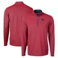 thumbnail image 1 of Men's Cutter & Buck Red/Navy Tennessee Titans Virtue Eco Pique Micro Stripe Recycled Quarter-Zip Pullover Top, 1 of 3