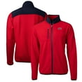 thumbnail image 1 of Men's Cutter & Buck Red/Navy UIC Flames Big & Tall Cascade Eco Sherpa Fleece Full-Zip Jacket, 1 of 3