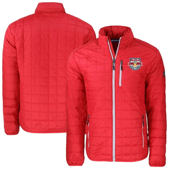 Men's-Cutter & Buck  Red New York Red Bulls Rainier PrimaLoft Eco Insulated Full-Zip Puffer Jacket