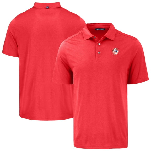 Men's Cutter & Buck Red New York Yankees Coastline Epic Comfort Eco Recycled Polo