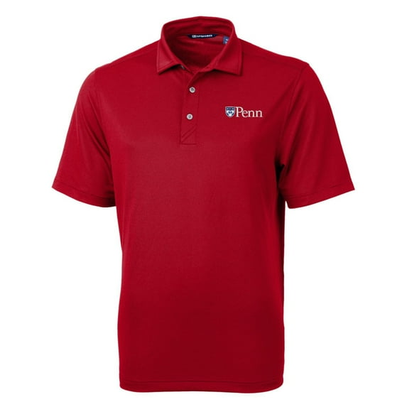 Men's Cutter & Buck Red Pennsylvania Quakers Big & Tall Virtue Eco Pique Recycled Polo