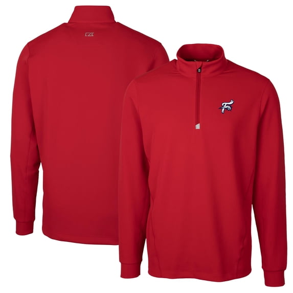 Men's Cutter & Buck Red Reading Fightin Phils Traverse Stretch Quarter-Zip Pullover Top