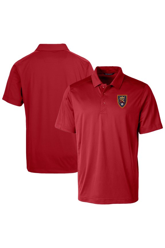 Men's-Cutter & Buck Red Real Salt Lake Prospect Eco Textured Stretch Recycled Polo