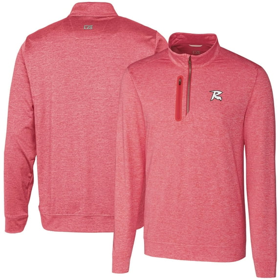 Men's Cutter & Buck Red Richmond Flying Squirrels Stealth Heathered Quarter-Zip Top
