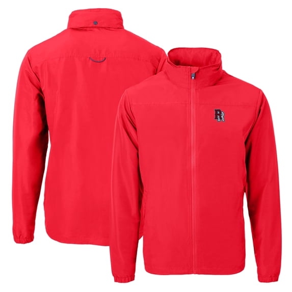 Men's Cutter & Buck Red Round Rock Express Charter Eco Recycled Full-Zip Jacket