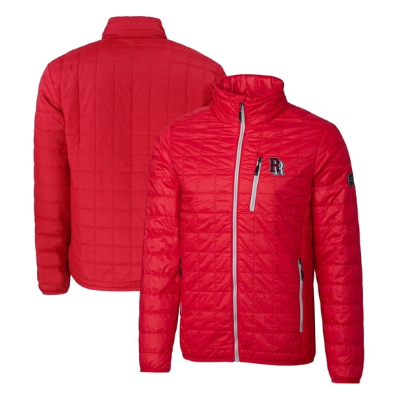 Men's Cutter & Buck Red Round Rock Express Rainier PrimaLoft Big & Tall Eco Insulated Full-Zip Puffer Jacket