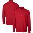 thumbnail image 1 of Men's Cutter & Buck  Red SMU Mustangs Vault DryTec Traverse Stretch Quarter-Zip Pullover, 1 of 3