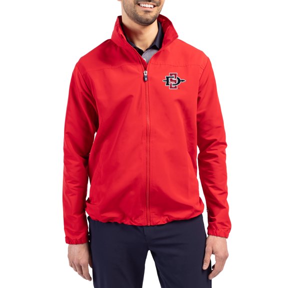 Men's Cutter & Buck Red San Diego State Aztecs Charter Eco Recycled Full-Zip Jacket