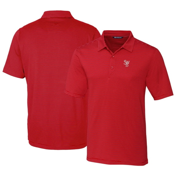 Men's Cutter & Buck Red Scranton Wilkes-Barre RailRiders Forge Pencil Stripe Stretch DryTec Polo
