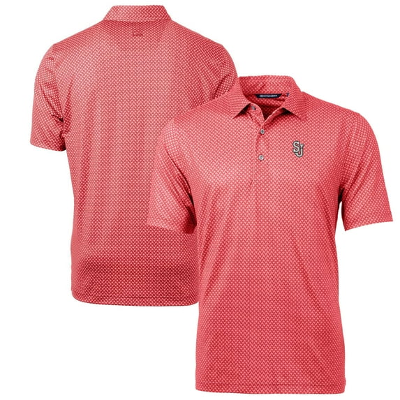 Men's Cutter & Buck Red St. John's Red Storm Big & Tall Pike Banner Print Polo
