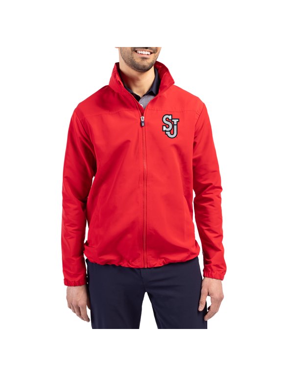Men's Cutter & Buck Red St. John's Red Storm Charter Eco Recycled Full-Zip Jacket