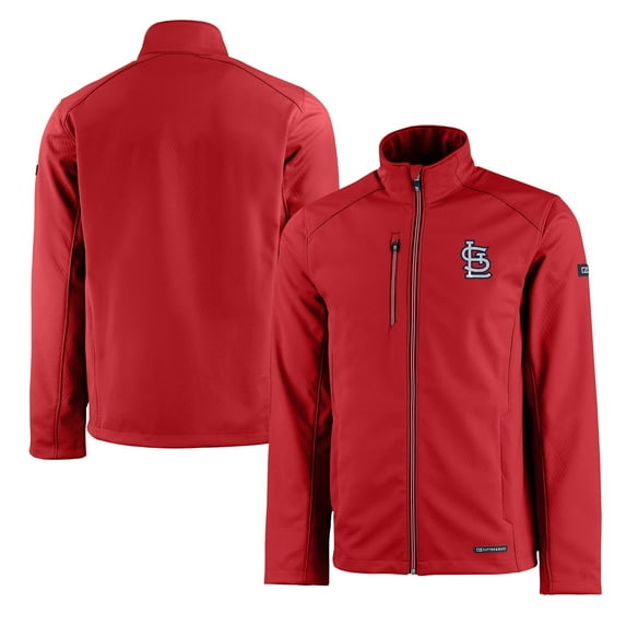 Men's Cutter & Buck Red St. Louis Cardinals Evoke Eco Softshell Recycled Full-Zip Jacket