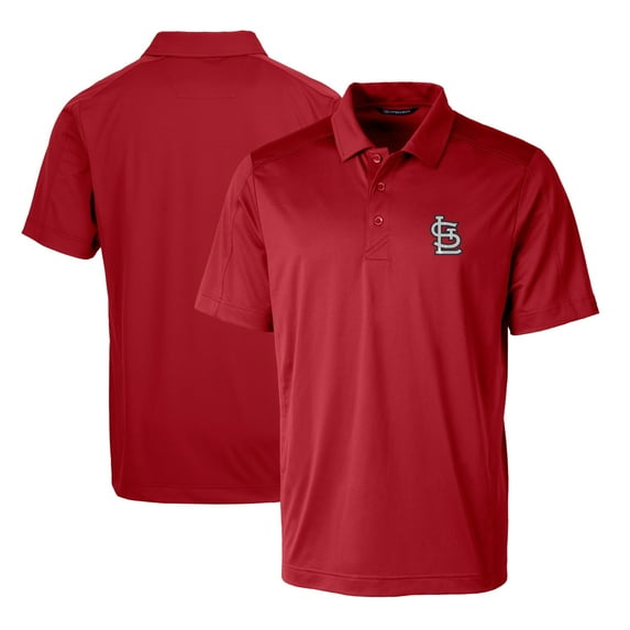 Men's Cutter & Buck Red St. Louis Cardinals Logo Prospect Textured Stretch Big & Tall Polo