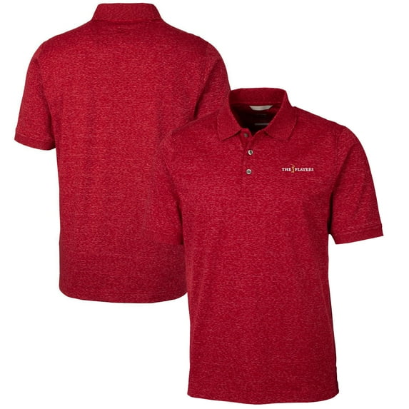 Men's Cutter & Buck Red THE PLAYERS DryTec Advantage Tri-Blend Space Dye Polo