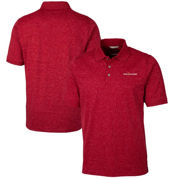 Men's Cutter & Buck Red THE PLAYERS DryTec Advantage Tri-Blend Space Dye Polo