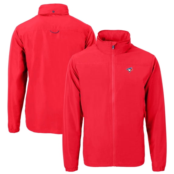 Men's Cutter & Buck Red Toronto Blue Jays Charter Eco Recycled Full-Zip Jacket