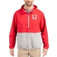 thumbnail image 1 of Men's Cutter & Buck Red Utah Utes Charter Eco Recycled Half-Zip Anorak Jacket, 1 of 2