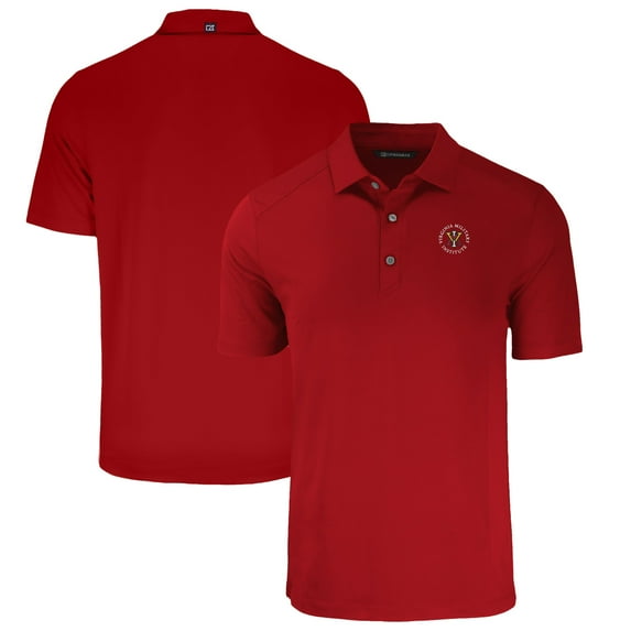 Men's Cutter & Buck Red Virginia Military Institute Keydets Forge Eco Stretch Recycled Polo