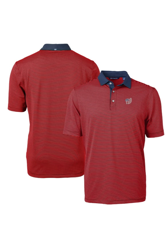 Men's Cutter & Buck Red Washington Nationals Americana Logo Big & Tall Virtue Eco Pique Recycled Polo