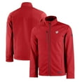 thumbnail image 1 of Men's Cutter & Buck  Red Wisconsin Badgers Evoke Eco Softshell Recycled Full-Zip Jacket, 1 of 3