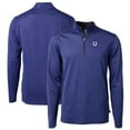 thumbnail image 1 of Men's Cutter & Buck Royal/Black Indianapolis Colts Virtue Eco Pique Micro Stripe Recycled Quarter-Zip Pullover Top, 1 of 3