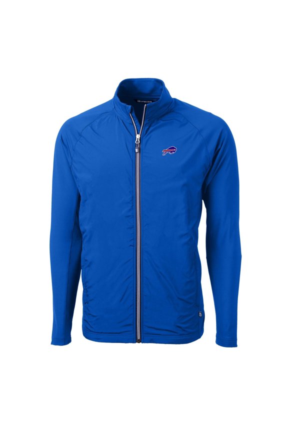 Men's Cutter & Buck Royal Buffalo Bills Big & Tall Adapt Eco Knit Full-Zip Raglan Jacket