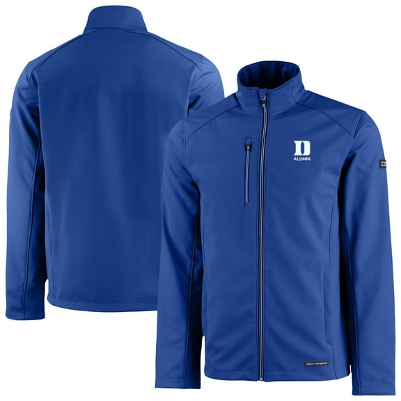 Men's Cutter & Buck  Royal Duke Blue Devils Alumni Evoke Eco Softshell Recycled Full-Zip Jacket