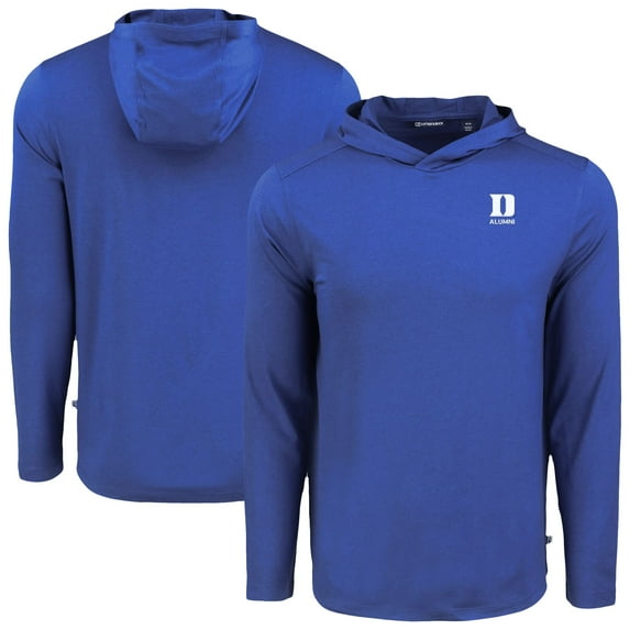 Men's Cutter & Buck Royal Duke Blue Devils Coastline Epic Comfort Eco Recycled Long Sleeve Hoodie T-Shirt