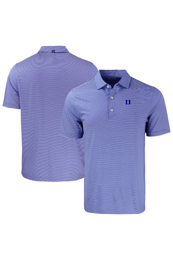 Men's Cutter & Buck Royal Duke Blue Devils Forge Eco Double Stripe Stretch Recycled Polo