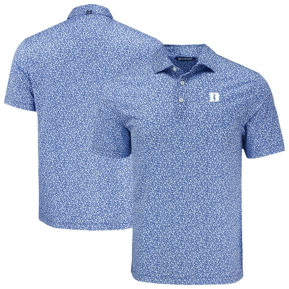 Men's Cutter & Buck  Royal Duke Blue Devils Pike Eco Flora Print Recycled Polo