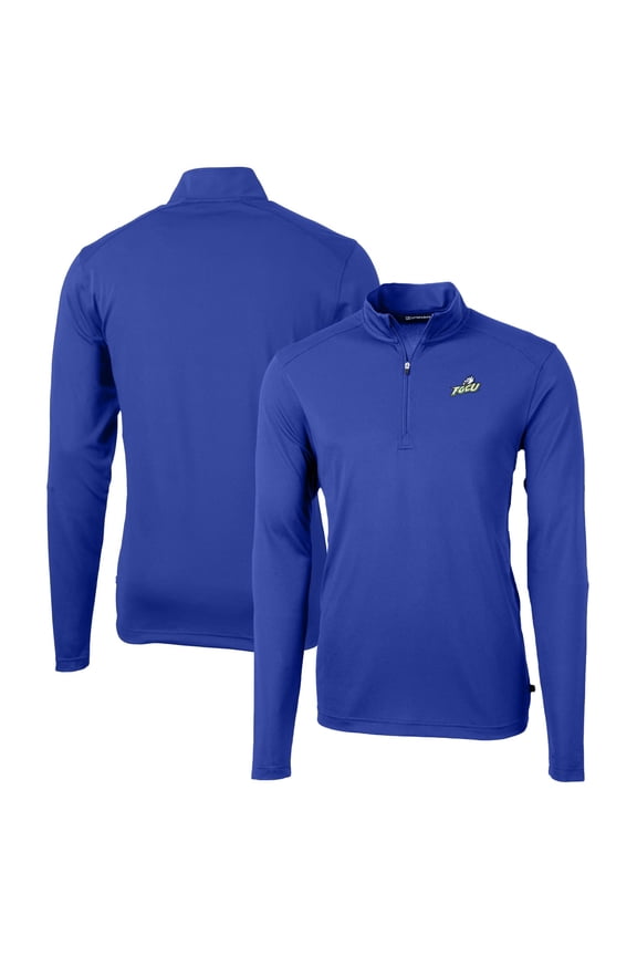 Men's Cutter & Buck Royal Florida Gulf Coast Eagles Big & Tall Virtue Eco Pique Recycled Quarter-Zip Pullover Top