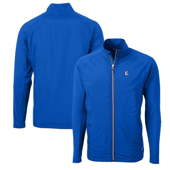 Men's Cutter & Buck Royal Fresno State Bulldogs Adapt Eco Knit Hybrid Recycled Full-Zip Jacket