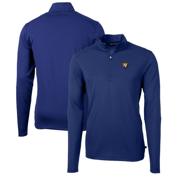 Men's Cutter & Buck Royal Illinois Fighting Illini Team Big & Tall Virtue Eco Pique Recycled Quarter-Zip Pullover Top