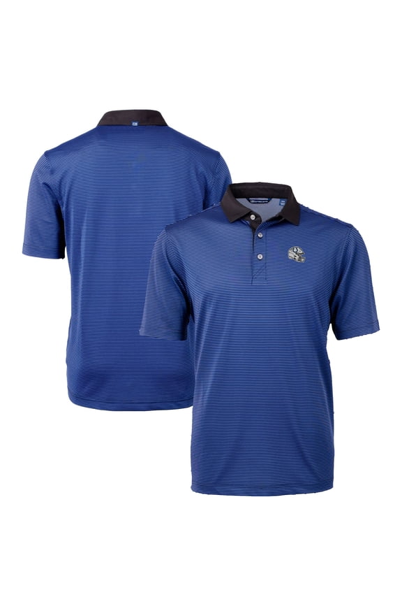 Men's Cutter & Buck Royal Indianapolis Colts Big & Tall Virtue Eco Pique Micro Stripe DryTec Tri-Blend Recycled Polo