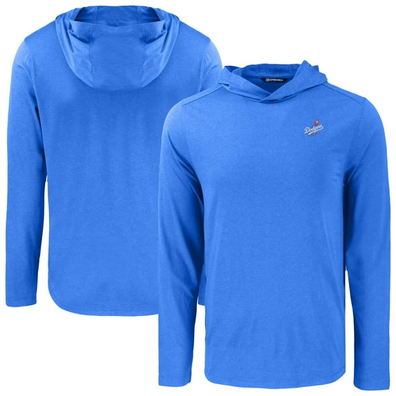 Men's Cutter & Buck Royal Los Angeles Dodgers Coastline Epic Comfort Recycled Eco Hoodie Long Sleeve T-Shirt