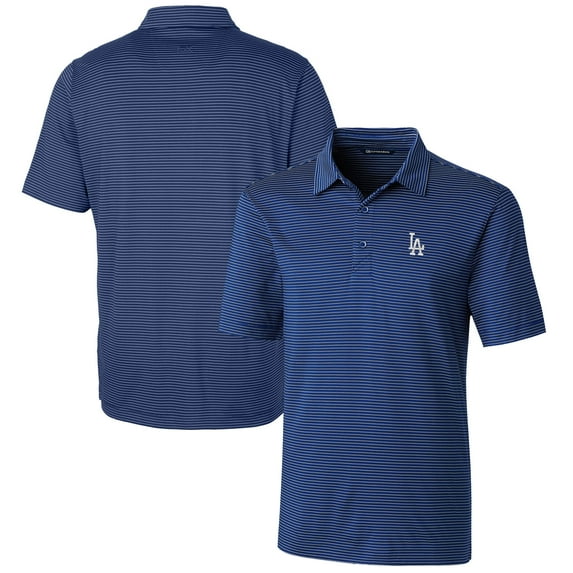 Men's Cutter & Buck Royal Los Angeles Dodgers Forge Pencil Stripe Stretch Polo