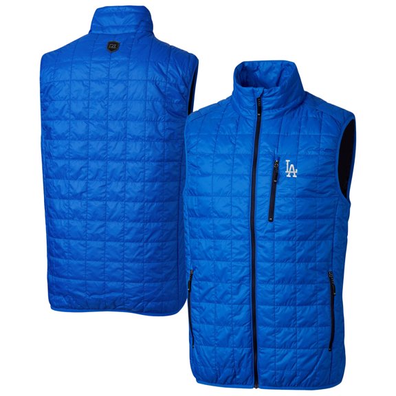 Men's Cutter & Buck  Royal Los Angeles Dodgers Rainier PrimaLoft- Eco Insulated Full-Zip Puffer Vest