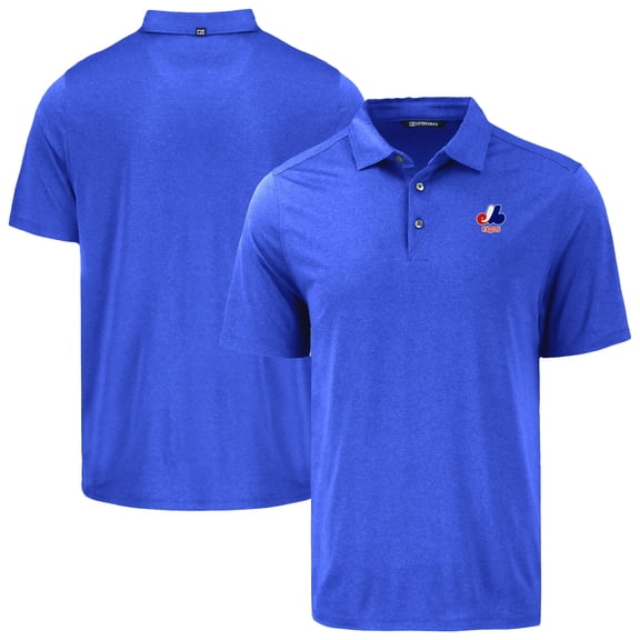 Men's Cutter & Buck Royal Montreal Expos Cooperstown Coastline Epic Comfort Eco Recycled Polo