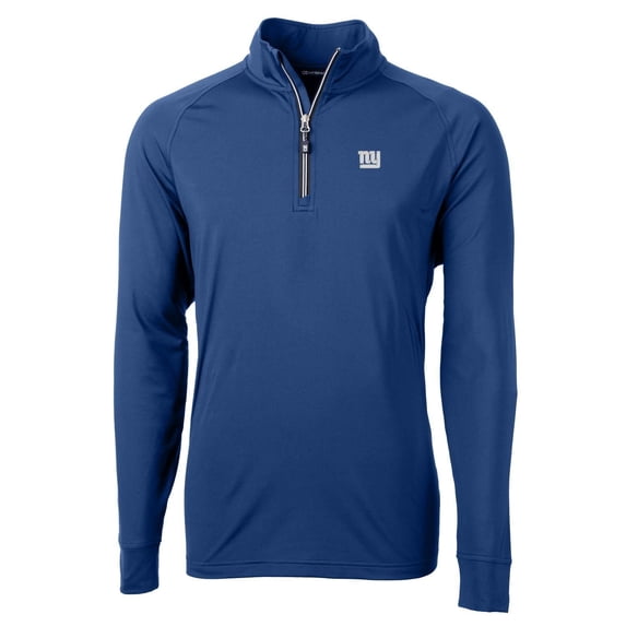 Men's Cutter & Buck Royal New York Giants Adapt Eco Knit Quarter-Zip Pullover Jacket