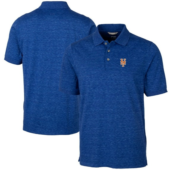 Men's Cutter & Buck Royal New York Mets Advantage Space Dye Tri-Blend Polo