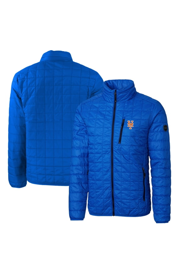 Men's Cutter & Buck Royal New York Mets Big & Tall Rainier PrimaLoft- Eco Insulated Full-Zip Puffer Jacket