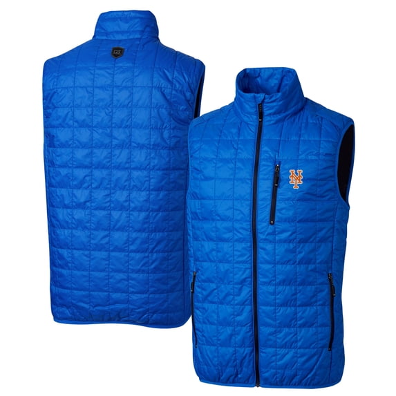Men's Cutter & Buck Royal New York Mets Big & Tall Rainier PrimaLoft- Eco Insulated Full-Zip Puffer Vest