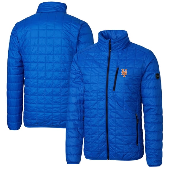 Men's Cutter & Buck Royal New York Mets Rainier Eco Insulated Full-Zip Puffer Jacket