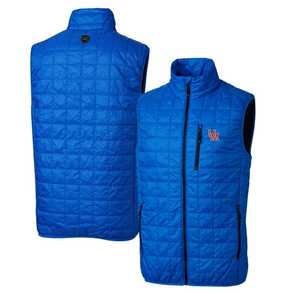 Cutter & Buck Royal Ole Miss Rebels Primary Team Logo Rainier PrimaLoft Eco Insulated Full-Zip Puffer Vest