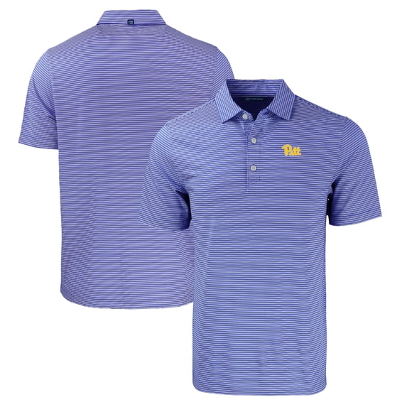 Men's Cutter & Buck Royal Pitt Panthers Big & Tall Forge Eco Double Stripe Stretch Recycled Polo